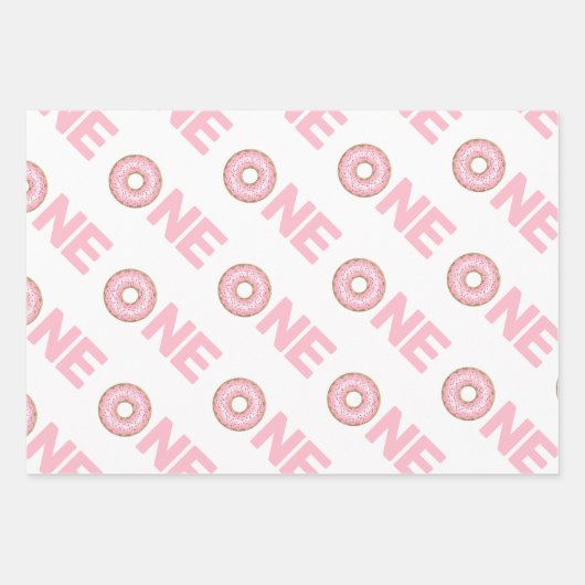 Pink Sweet Little MIss 1st Birthday  Inpakpapier Vel (Voorkant 3)