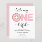 Pink Sweet Little MIss 1st Birthday Uitnodigingen (Voorkant / Achterkant)