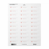 Pink Sweet Little Peach Retour Adres Label (Full Sheet)