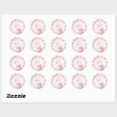 Pink Sweet One Round Favor Stickers (Vel)