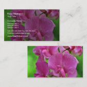 Pink Sweet Pea bloemen Visitekaartje (Voorkant / Achterkant)