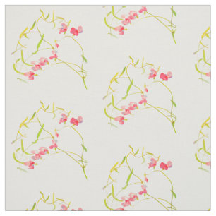 Pink Sweet Pea Flower Pattern Stof