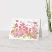 Pink Sweet Pea Flowers Pansy Garden