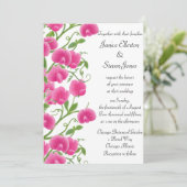 Pink Sweet Pea Flowers Weddenschap Kaart (Staand voorkant)