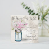 PINK SWEET PEAS  MASON JAR WATERVERF KAART (Staand voorkant)