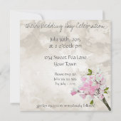 PINK SWEET PEAS  MASON JAR WATERVERF KAART (Achterkant)