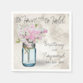 PINK SWEET PEAS  MASON JAR WATERVERF SERVETTEN (Voorkant)