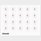 Pink Sweet Poppin Champagne Bottles Baby shower Ronde Sticker (Vel)