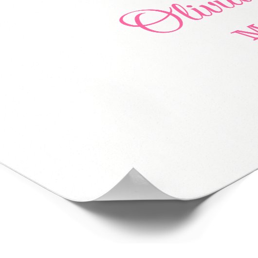 Pink Sweet Princess Carriage Baby Shower Welcome Poster (Hoek)