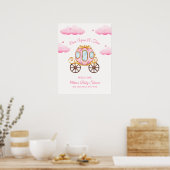 Pink Sweet Princess Carriage Baby Shower Welcome Poster (Keuken)