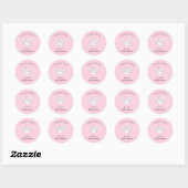 Pink Sweet Princess Swan Baby shower Bedankt Ronde Sticker (Vel)
