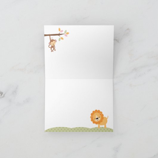 Pink Sweet Safari Note Kaart (Binnen)