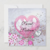 Pink SWEET ZESTIEN 16e Verjaardagsfeest Kaart (Voorkant)