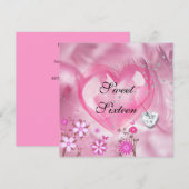 Pink SWEET ZESTIEN 16e Verjaardagsfeest Kaart (Voorkant / Achterkant)