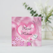 Pink SWEET ZESTIEN 16e Verjaardagsfeest Kaart (Staand voorkant)