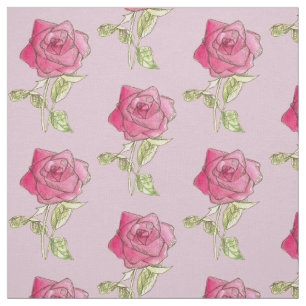 Pink Sweetheart Roos Flower Mauve Stof