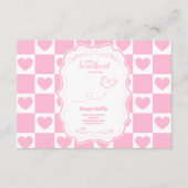 Pink Sweetheart Valentijnsdag Diapper Raffle Informatiekaartje (Voorkant)