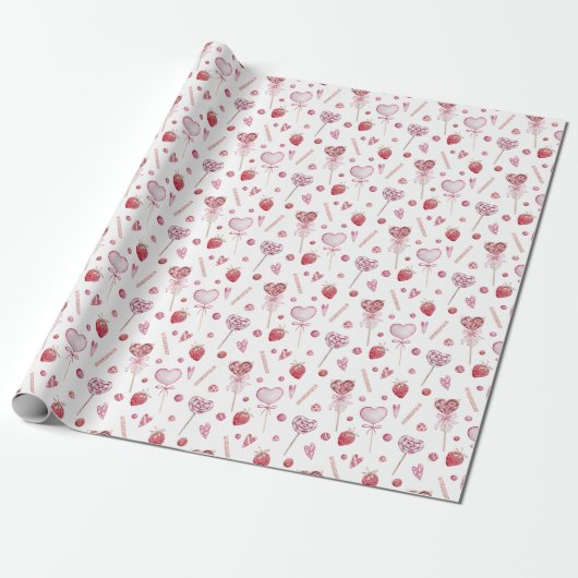 Pink Sweets Valentijnsdag Cadeaupapier (Uitgerold)