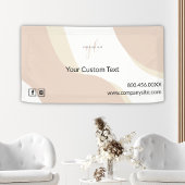 Pink Swirl Business Logo Event Display Marketing Spandoek