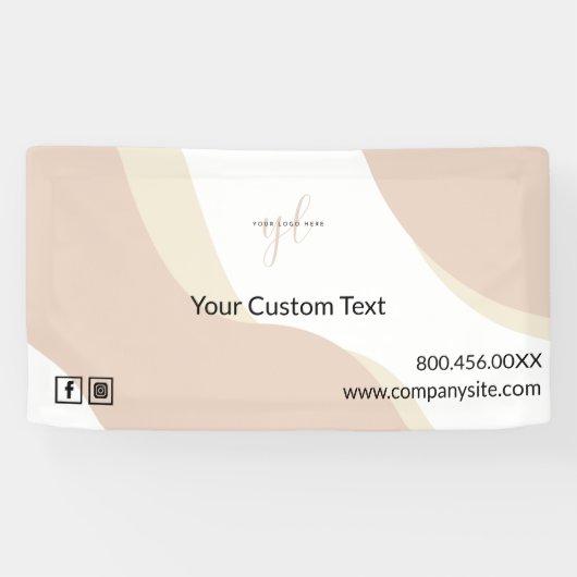 Pink Swirl Business Logo Event Display Marketing Spandoek (Horizontaal)