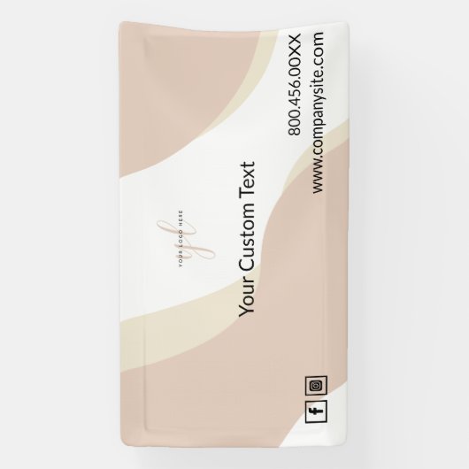 Pink Swirl Business Logo Event Display Marketing Spandoek (Verticaal)