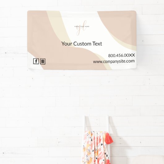 Pink Swirl Business Logo Event Display Marketing Spandoek (Insitu)