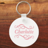 Pink Swirl Charlotte Sleutelhanger (Voorkant)