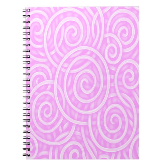 Pink Swirl Notebook – Soft Neon Pastel Aesthetic  Notitieboek (Voorkant)