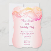 Pink Swirls Gold Lithday Party Invitation Save The Date (Achterkant)