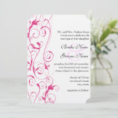Pink Swirls Wedding Invitting Budget Gepland Klein Kaart (Staand voorkant)