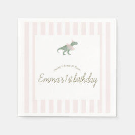 Pink T Rex Tutu Girl Birthday Party Napkins Servet