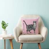 Pink Tabby Cat Cats Pink Girls Name Nursery Kussen (Stoel)