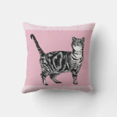Pink Tabby Cat Cats Pink Girls Name Nursery Kussen (Achterkant)