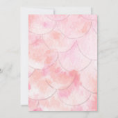 Pink Tail Mermaid Birthday-uitnodigingen Kaart (Achterkant)