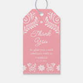 Pink Talavera Mexicaans Baby shower Dank u Cadeaulabel (Voorkant)