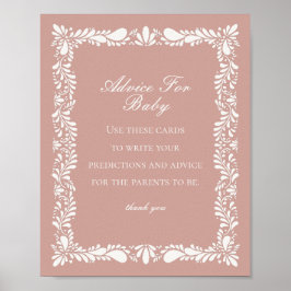 Pink Talavera Tegel Advies voor Baby shower Game Poster