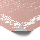 Pink Talavera Tegel Dont Say Baby shower Game Poster (Hoek)