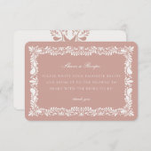 Pink Talavera Tegel Share Recept Uitnodiging Invoe Informatiekaartje (Voorkant / Achterkant)