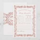 Pink Talavera Tegel Spaans advies voor Baby Kaart (Voorkant / Achterkant)