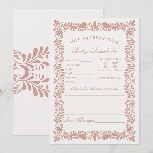 Pink Talavera Tegel Spaans advies voor Baby Kaart (Voorkant / Achterkant)