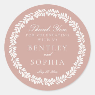 Pink Talavera Tegel Spaans Fiesta Wedding Favoriet Ronde Sticker