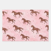 Pink Tan Cowgirl Boots Horses Birthday Inpakpapier Vel (Voorkant 3)