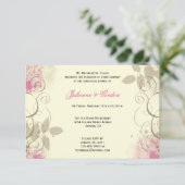 Pink Tan Grunge Leaves Swirls repetitie diner Kaart (Staand voorkant)