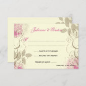 Pink Tan Grunge Swirls laat reactie Kaarten RSVP Kaartje (Voorkant / Achterkant)
