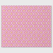 Pink Tangerine Diamonds Ikat Pattern Cadeaupapier (Vlak)