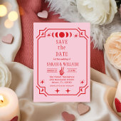 pink tarot Goth save the date wedding Invitation Kaart