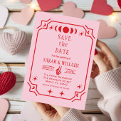 pink tarot Goth save the date wedding Invitation Kaart