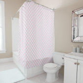 Pink Tartan Curtain Soft Trendy Bathroom Accent Douchegordijn (In situ)