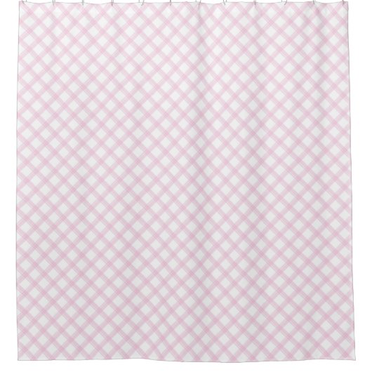 Pink Tartan Curtain Soft Trendy Bathroom Accent Douchegordijn (Voorkant)