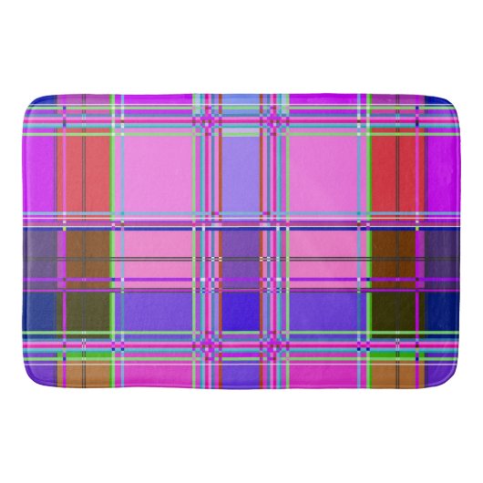 Pink tartan Fabric Pattern Cloth Madras Badmat (Voorkant)